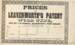Prices of Leavenworth's patent wood type