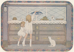 Girls stealing grapes.