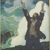 Robinson Crusoe before an angry sea