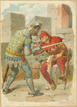Knight pulls the ear of Eulenspiegel