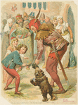 Eulenspiegel and bear perform before the king and townspeople