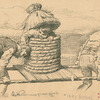 Eulenspiegel in a beehive causes two thieves to fight each other]