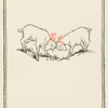 Two goats with pink bows.