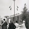 Visitors watching "The famous Voladores" at the Pavillion of Mexico