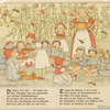 Children eating in a garden.