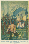 He turned, doffed his plumed cap, bent his body in low reverence, and began to step backward.