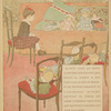 A girl talking with her dolls