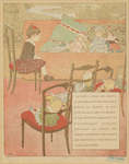 [A girl talking with her dolls.]