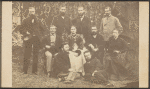 Group portrait of Baron de Méritens and guests (including Taintor), Christmas Day.