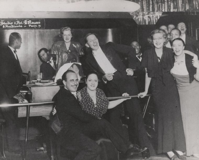 Ada "Bricktop" Smith, owner, and others at Bricktop's club Rue Pagalle
