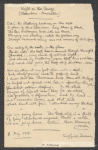 Night on the convoy (Alexandria-Marseilles). Holograph poem