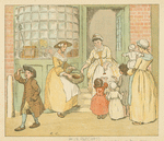 Handing out cherries to the children.