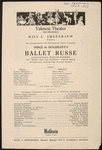 Program for the appearance of Diaghilev's Ballets Russes at the Valencia Theatre, San Francisco, January 3, 1917