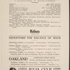 Program for the appearance of Diaghilev's Ballets Russes at the Valencia Theatre, San Francisco, January 3, 1917