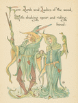 Here lords and ladies of the wood, with shaking spear, and riding-hood.