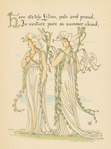 Here stately lilies, pale and proud, in vesture pure as summer cloud.