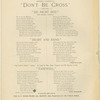 Don't be cross [= Sei nicht bös]