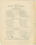 Don't be cross [= Sei nicht bös]