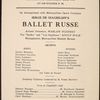 Program for the appearance of Diaghilev's Ballets Russes at Harmanus Bleecker Hall, Albany, February 24, 1917