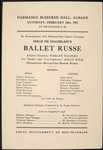 Program for the appearance of Diaghilev's Ballets Russes at Harmanus Bleecker Hall, Albany, February 24, 1917