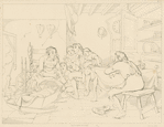 Ichabod swapping ghost stories with the old Dutch wives