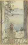 "A beautiful little girl clad in rich garments stood there on the threshold smiling."