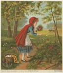 Little Red Riding Hood picking flowers