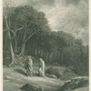"Vivien and Merlin enter the woods."