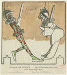 Harlequin and Pulcinella...were threatening each other with sticks and blows.