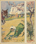 Pinocchio finds the fox and the cat again, and goes with them to sow the gold pieces in the Field of Wonders.