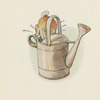 Peter rushed into the tool-shed, and jumped into a can. 