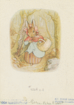 Old Mrs. Rabbit took a basket and her umbrella, and went through the wood to the baker's.