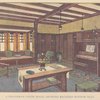 A craftsman living room, showing recessed window seat