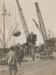 Unloading canned goods for A.E.F. from U.S. ships