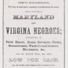 Advertisement from J.M. Wilson for sale of Maryland and Virginia Negroes.