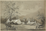 Camp life of the regular cavalry. Co. H Capt. McLean, Chain Bridge, Va.