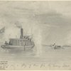 Firing of a flag of truce from the Craney Island battery near Norfolk (Adriatic of Phila.)