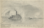 Firing of a flag of truce from the Craney Island battery near Norfolk (Adriatic of Phila.)