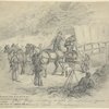 Pennsylvania troops searching wagons for contraband goods on the Frederick Road, Md.