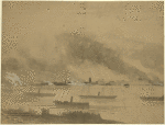 The United States fleet coming to anchor in front of the City of New Orleans, Friday, April 25, 1862