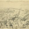 The battle of Munfordville, Kentucky. The rebels charging through the abattis in front of the fortification near Green River