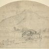 Lookout Mountain from Brown's Ferry; Steamer passing through the pontoon bridge