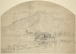 Lookout Mountain from Brown's Ferry; Steamer passing through the pontoon bridge