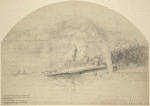 Explosion of a torpedo under the U.S.S. Commodore Barney, James River, 1863, 6 miles below Ft. Darling