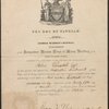 Lieutenant Commission for John Van Arsdale by George Warren Chapman
