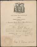 Lieutenant Commission for John Van Arsdale by George Warren Chapman