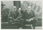 Yul Brynner (The King) and Richard Rodgers (music) in rehearsal for The King and I