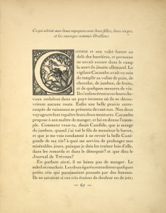 Candide; ou l'Optimisme, par Voltaire. Candide et les hommes de 1918, par Pierre Mac Orlan. Bois de Fernand Siméon.