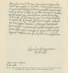 Abb. 27. Eigenhändiges Schreiben der Königin Maria Stuart an den herzog von Alba (28. Februar 1571).