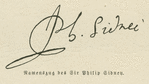Namenszug des Sir Philip Sidney. [Signature of  Sir Philip Sidney.]
